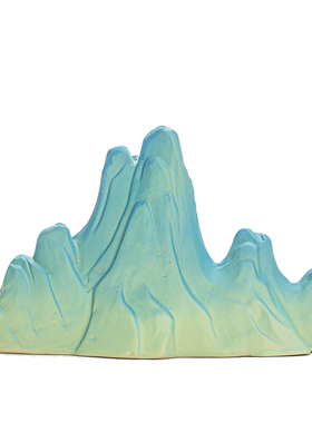 蓝色白瓷假山小摆件创意微景观造景陶瓷玄关新中式装饰品软装摆设