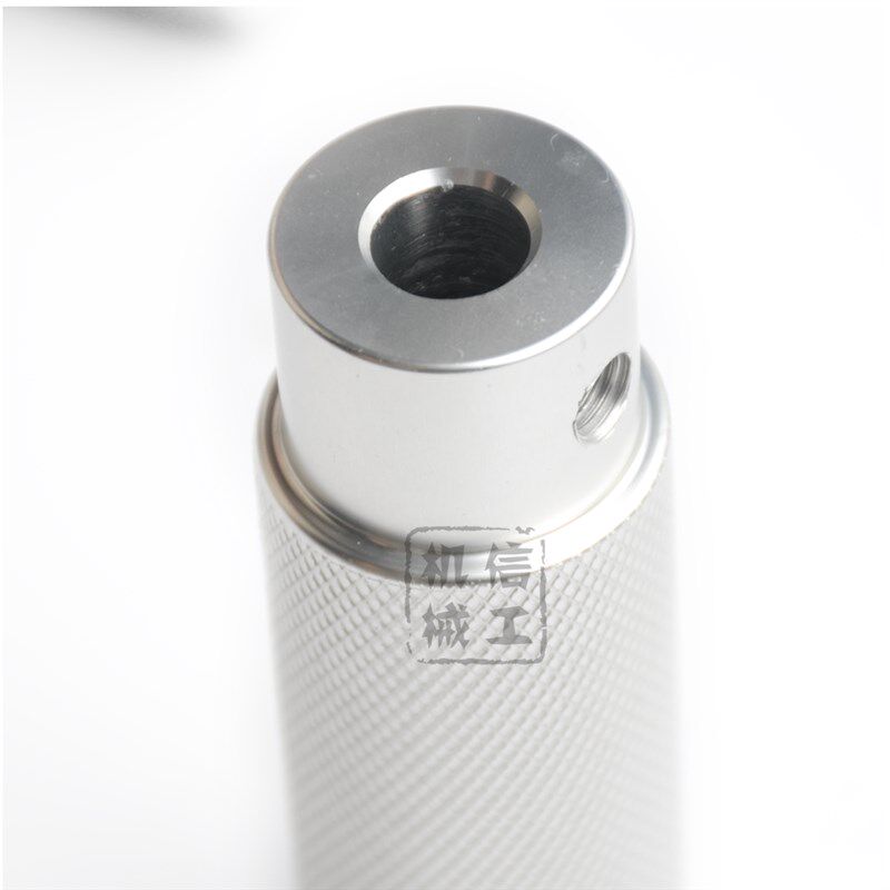 铝合金滚花铝手柄手轮 oM8/M10锁紧螺丝圆柱网纹把手防滑 电机定