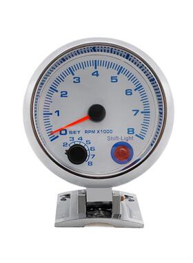 3.75英寸152V白色面镀铬壳蓝光汽车转速表汽车仪表 改装赛车仪表