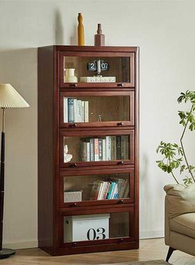 cs实木书柜收纳柜书架落地置物架客厅靠墙立柜杂物柜飘窗阳台储物