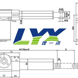 推拉杆 6000N电动推杆 电动升降器 24V伸缩杆 250mm行程推杆 12V