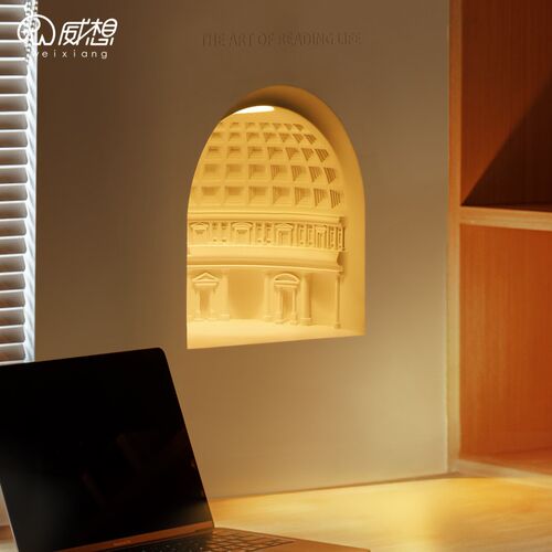 万神殿石膏壁灯嵌入式壁龛灯x走廊楼梯内嵌预埋墙角墙面感应氛围