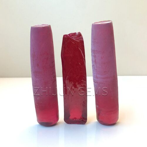 梧州宝石Ruby5#红刚玉晶体原材料 A级人造红刚玉原石厂家