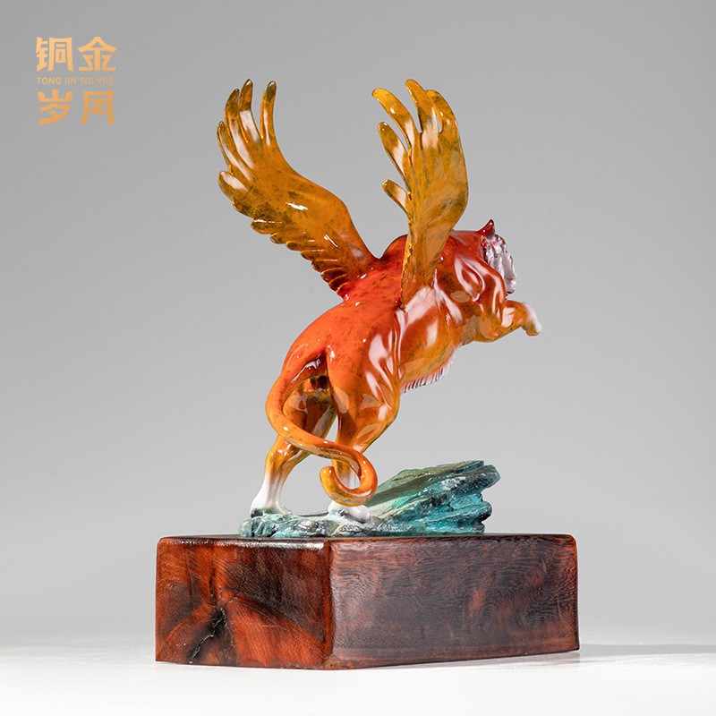 铜艺坊虎虎生威老虎彩铜摆件如虎添翼老虎家居客厅办公室铜工艺品