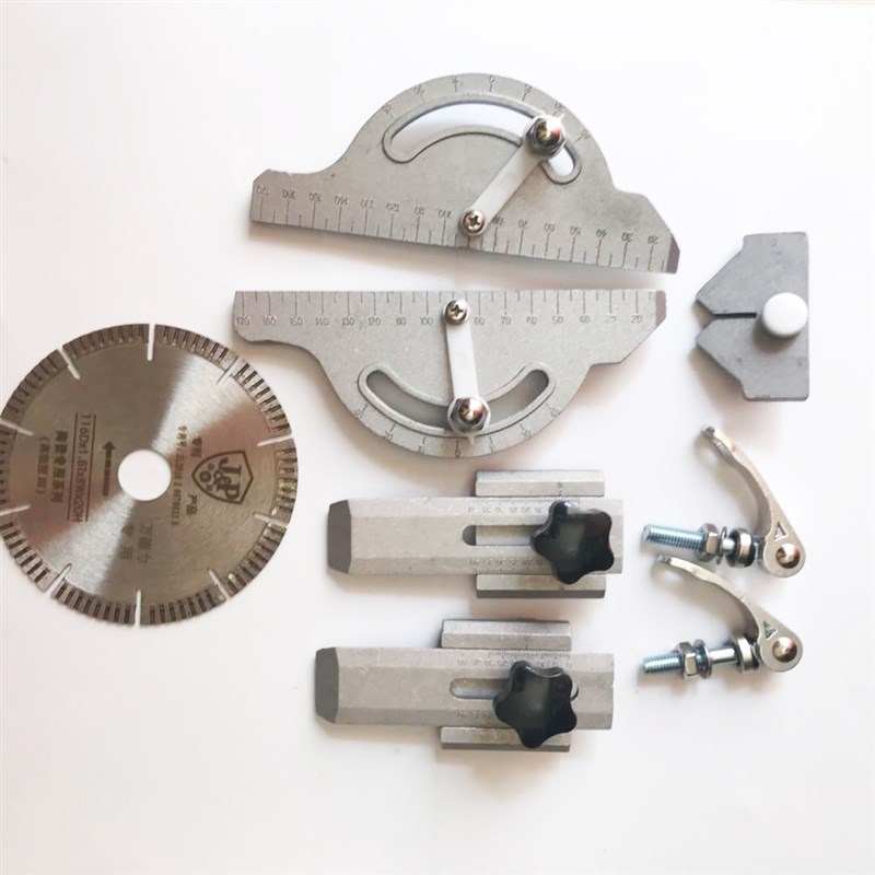 万德力台式石材瓷砖切割机配件45度倒角锯片压紧螺丝标.尺支撑靠