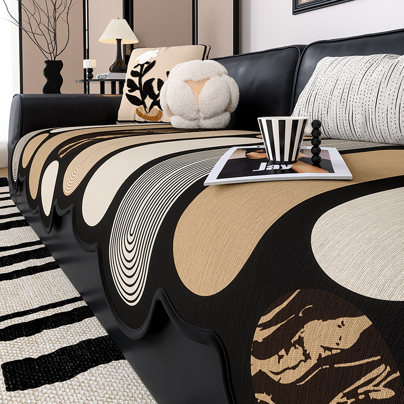 异形沙发垫子不规则四季通用2024新款防滑M高级感直排轻奢套罩盖