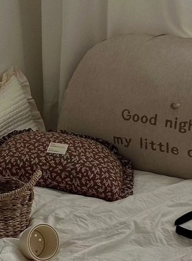 igumy刺绣靠枕床头宿舍w沙发靠背半圆枕榻榻米抱枕客厅护腰枕