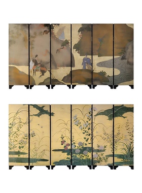 桌面小屏风日式复古创意特色送礼中式古典工艺品迷你装饰家居摆件