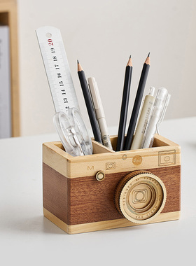 创意相机笔筒办公室学生儿童桌面收纳装饰品摆件教师节礼物送朋友
