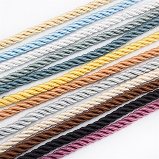 把 饰绳五彩麻花绳85米 直径8mm装 饰绳窗帘配件沙发绳子绑绳窗帘装