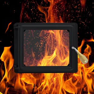 耐用壁炉门防火玻璃耐高温火炉门简约时尚复古柴火Z炉炉门家用