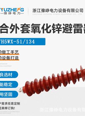 35KV交流避雷器AC35KV51KV硅橡胶134KV不带间隙HY5WX-51/134