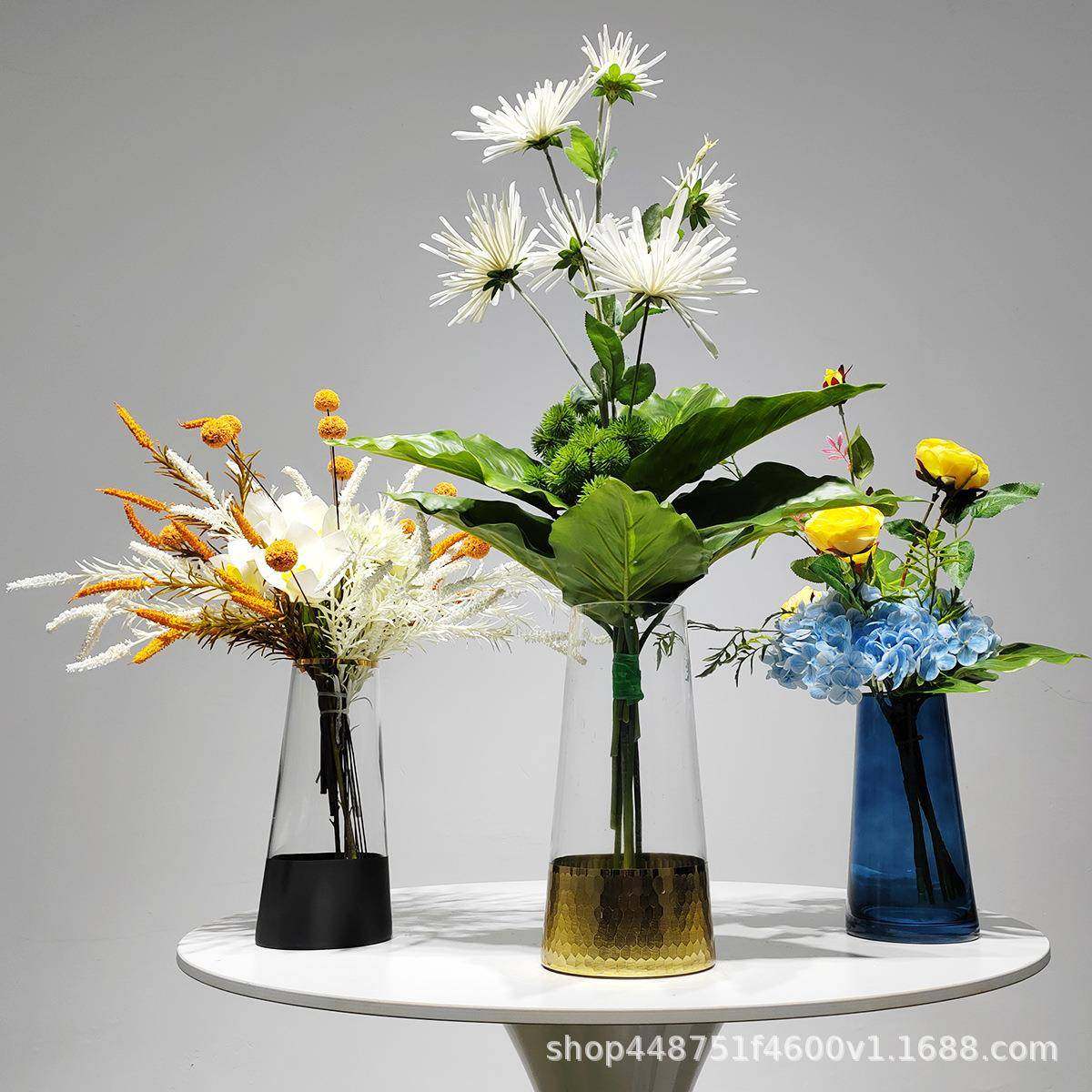 现代花艺仿真软装插花玻璃花瓶家居客厅样板房茶几洽谈桌装饰摆件,清洗/食品/商业设备,风口/风叶/风机配件,淘宝优惠券,粉丝福利购,淘宝优惠卷