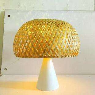 竹编灯罩餐厅竹灯笼复古卧室竹编小夜灯日式榻榻米装饰竹艺台灯