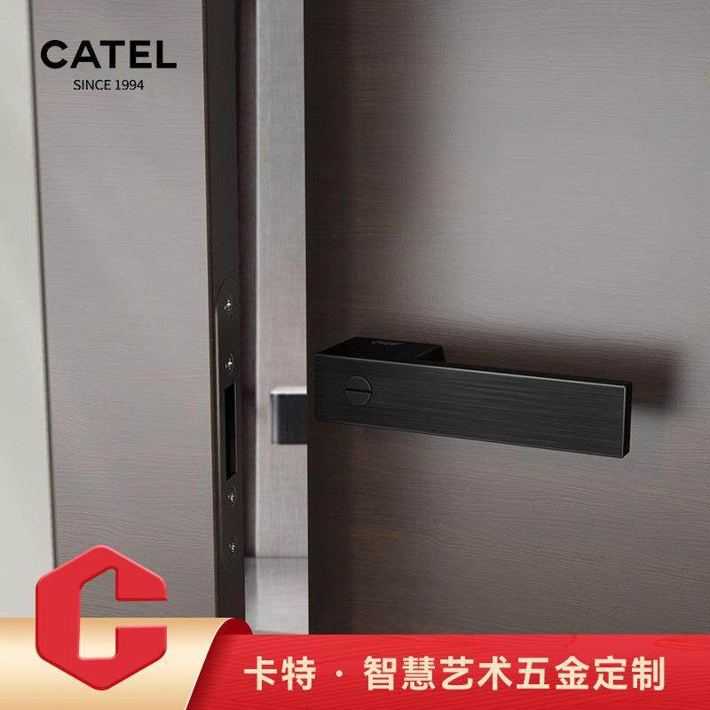 卡特轻奢门锁室内磁吸卧室静音家用意式隐形门一体门把手生态房间