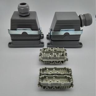 矩形大电流航空插头8芯80A和16芯16A一体重载连接器