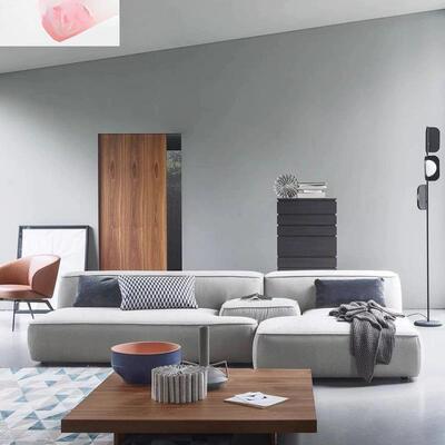 意式极简沙发大平层横厅岛屿沙发自由组合双面办公室大堂接待