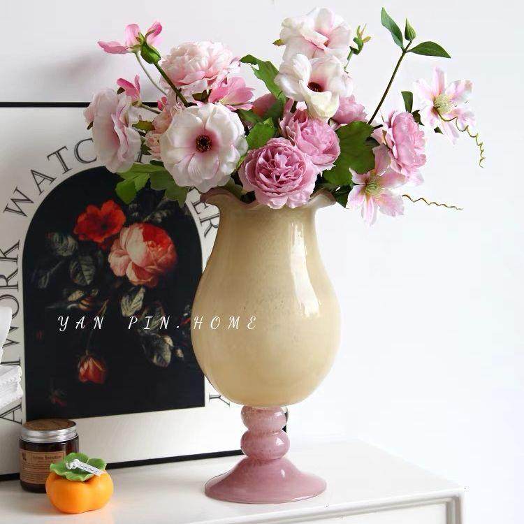 花瓶摆件客厅插花玻璃琉璃高级感粉色法式水晶芬顿小众欧式桌面,纺织面料/辅料/配套,纺织机械配件,淘宝优惠券,粉丝福利购,淘宝优惠卷
