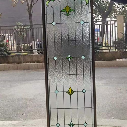 定制彩绘钢化玻璃艺术教堂焊接镶嵌欧式门窗吊顶隔断透光双面效果