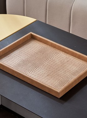 新中式客厅茶几托盘软装套装组合售楼处vip室绿植青苔装饰品摆件