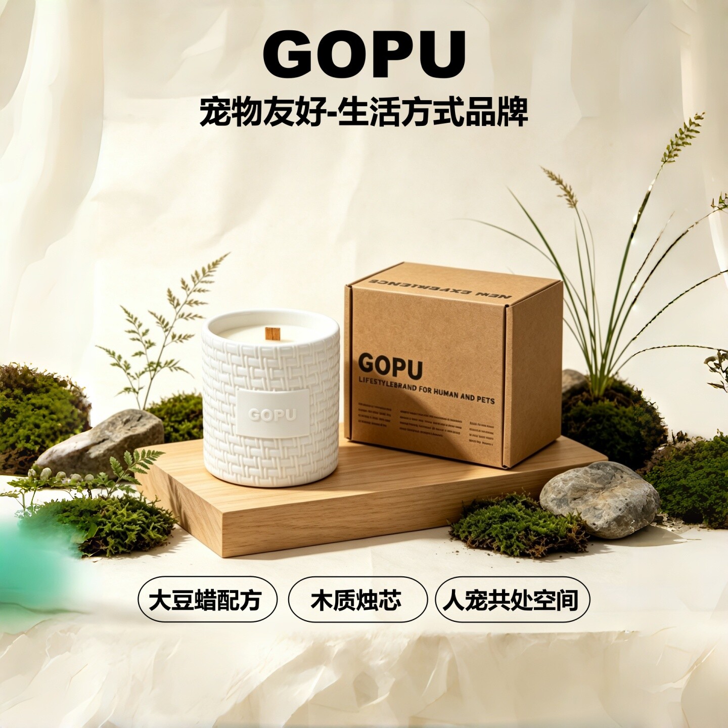 GOPU宠物友好香薰蜡烛室内家用
