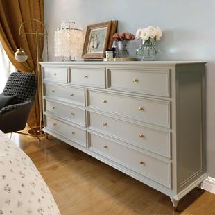 my美式实木九斗柜卧室客厅主卧床尾储物九格柜子法式房间七斗梳妆