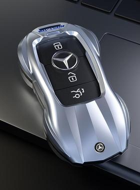 新款奔驰车钥匙套e300l保护扣c260l包a200lglc300l壳gla级gle高挡