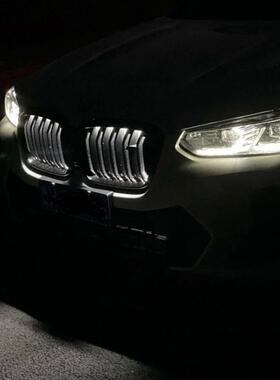 适用宝马新X5X6X7X3X45系G30G05发光中网改装LED亮黑中网