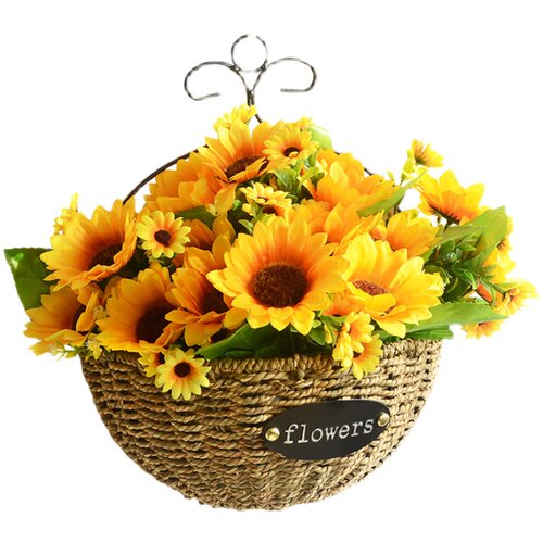 编织篮子墙壁花盆藤编壁r挂花篮吊挂花盆客厅挂墙花篮插花装饰挂
