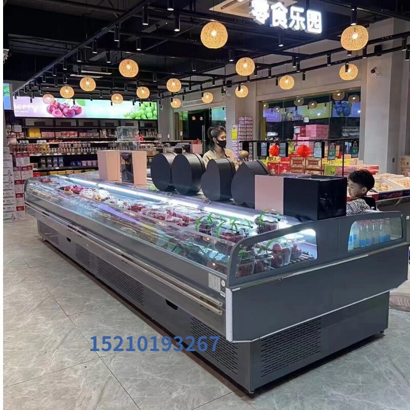 水果捞展示柜敞开式水果保鲜柜酸奶甜品冷藏展示柜沙拉果切工作台