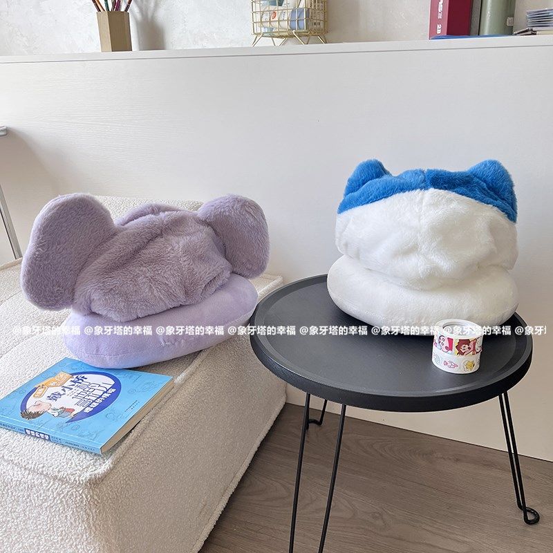 少女心可爱小象小八毛绒连帽U型枕护颈枕旅行便携U这午睡枕靠枕,床上用品,U型枕/便携枕,淘宝优惠券,粉丝福利购,淘宝优惠卷