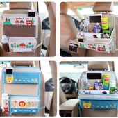 汽车座椅收纳袋车载椅后背挂袋多功能收纳餐台折叠餐桌车用置物袋