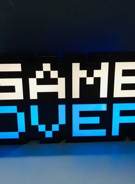 GAMEOVER游戏氛围灯马赛克图标灯三档位调节灯USB变色夜灯拾音灯