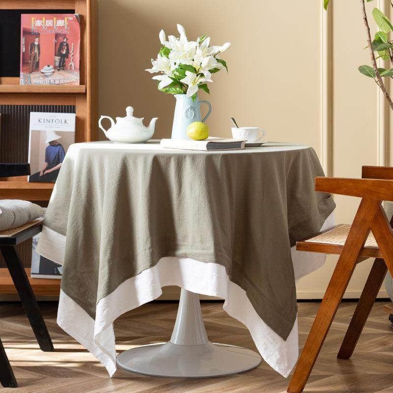 MY南洋春色纯棉宽边桌布现代简约纯色拼色餐桌桌布圆桌茶几盖巾,鲜花速递/花卉仿真/绿植园艺,割草机/草坪机,淘宝优惠券,粉丝福利购,淘宝优惠卷