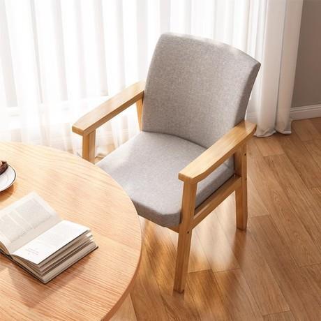 实木椅子休闲椅久坐不累书房客厅餐厅凳扶手书桌椅办公学习靠背椅