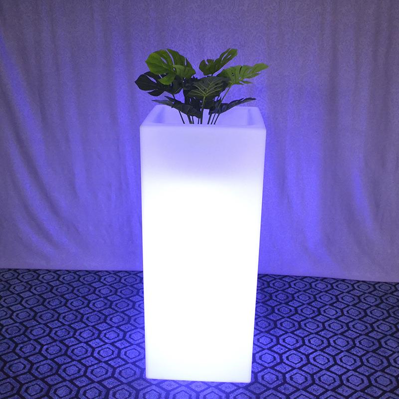 酷擎发光花盆容器室外花园商场装饰创意盆园艺发方形LEDLED绿植