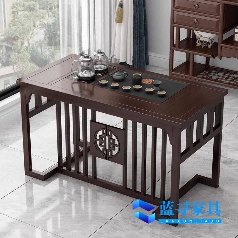 实木茶桌家用小型阳台客厅茶桌新中式一整套可移动茶桌一体泡茶台