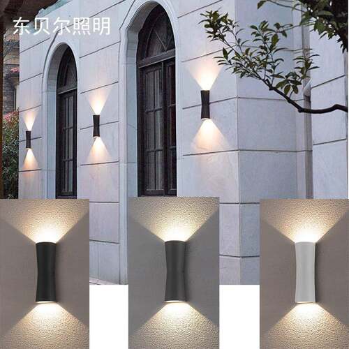 LED户外壁灯防水上下照射灯双头现代酒店庭院外墙门柱露台过道灯