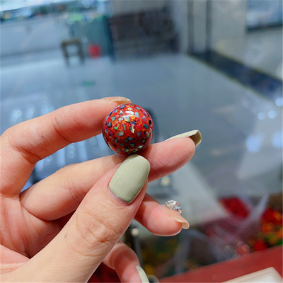 满贝壳大漆珠单珠圆珠手串 女士吊坠散珠手链黑金犀皮国风 TY716