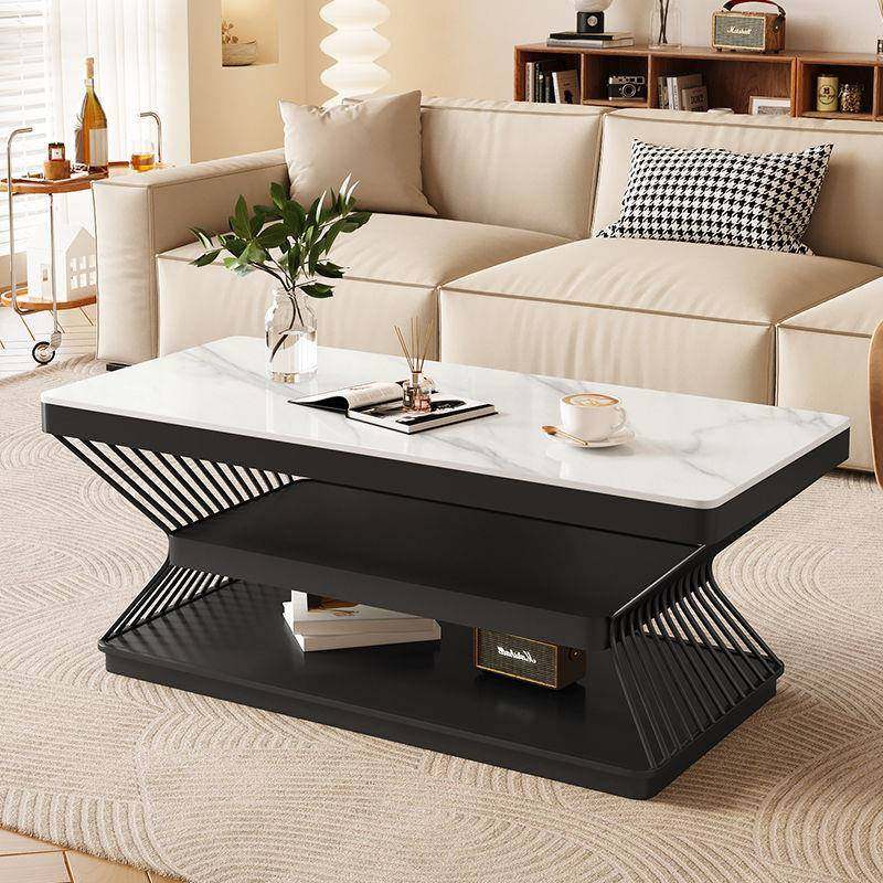 奶油岩板茶几家用客厅新款现代长方形双层茶桌小户型简约轻奢桌子,鲜花速递/花卉仿真/绿植园艺,割草机/草坪机,淘宝优惠券,粉丝福利购,淘宝优惠卷