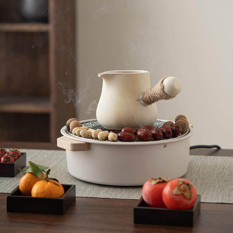 围炉煮茶烤火炉套装器具全套冬日电炉烧烤炉家用室内电陶炉电围炉