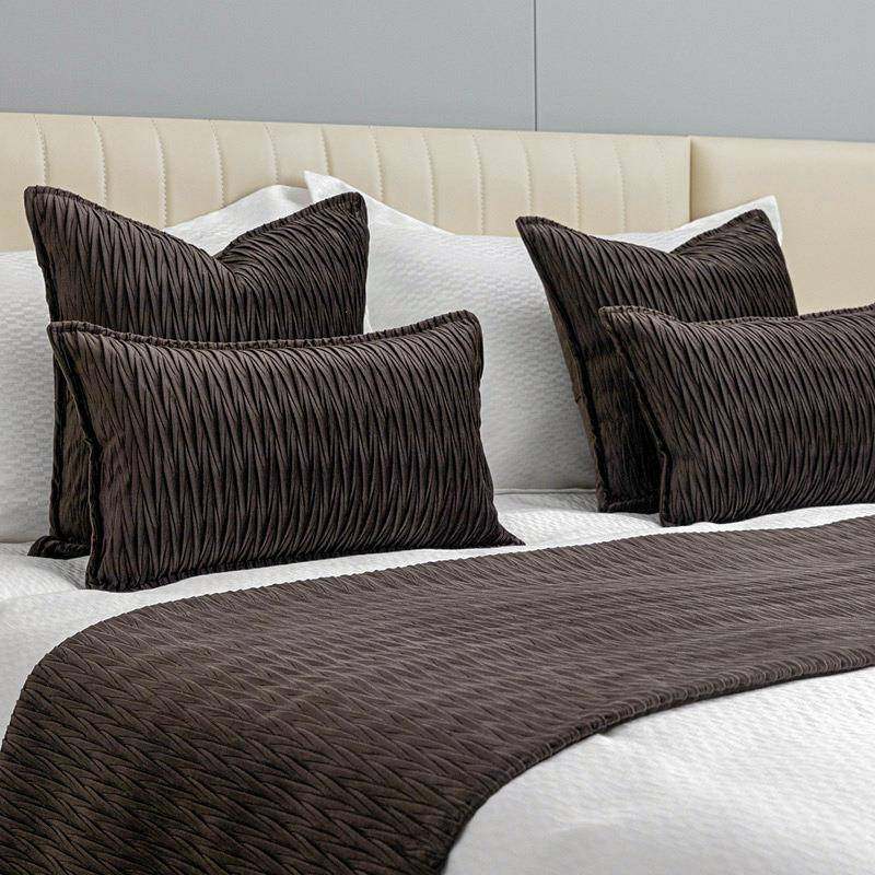轻奢复古深棕色酒店床尾巾抱枕民宿搭毯咖色系样板间床旗靠枕腰枕,鲜花速递/花卉仿真/绿植园艺,割草机/草坪机,淘宝优惠券,粉丝福利购,淘宝优惠卷