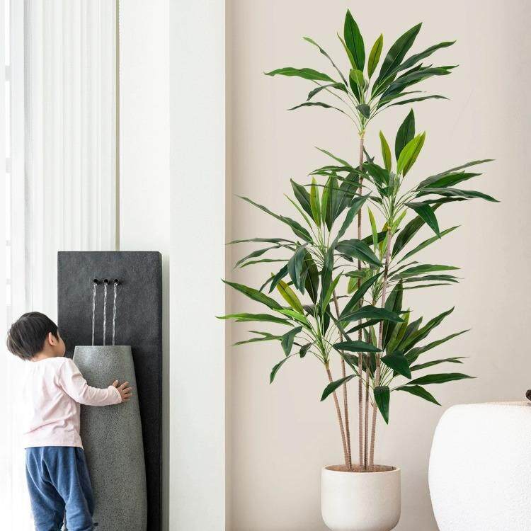 天鹅绒大型落地仿真绿植巴西木盆栽室内装饰摆件植物客厅假树盆景