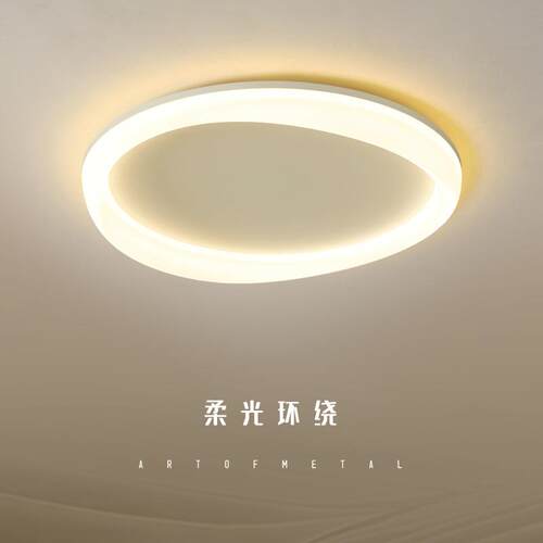 极简卧室灯2025年新款led创意圆形主卧房间书房灯现代简约吸顶灯