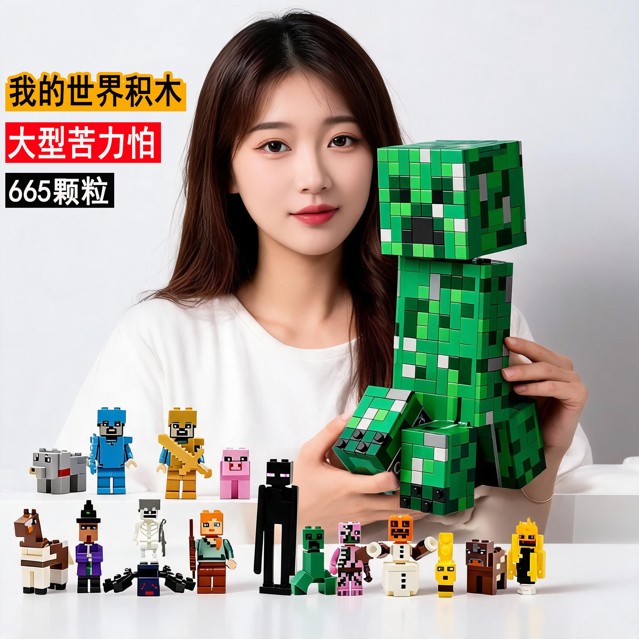 2026新款我的世界拼装积木苦力怕儿童益智玩具男女孩模型匹配乐高