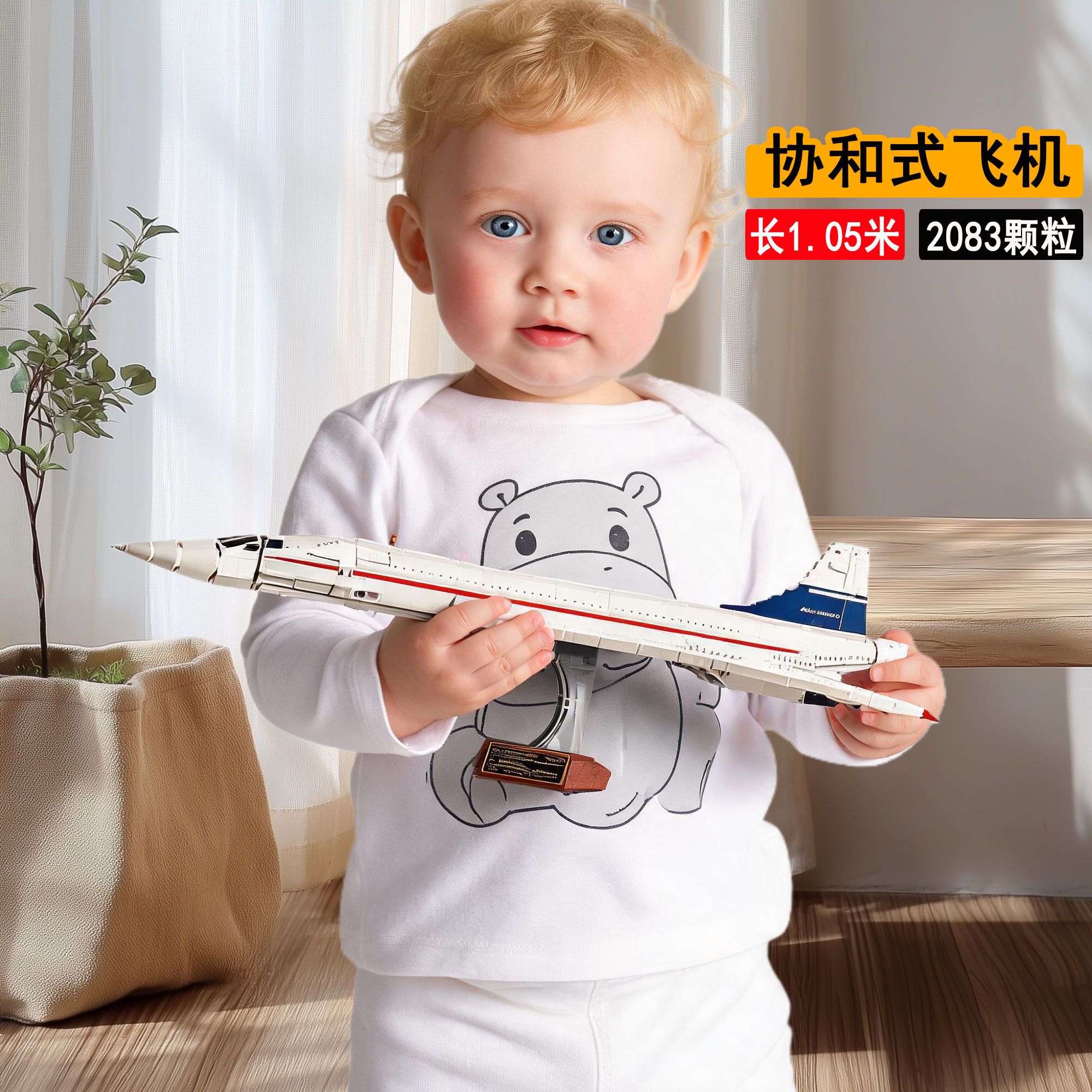拼装积木玩具飞机客机