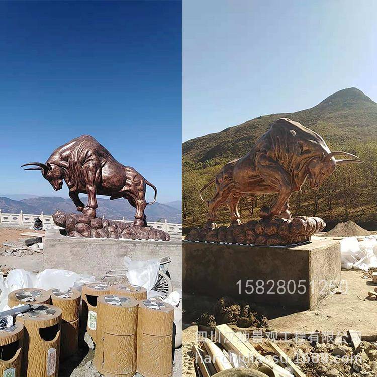 四川树脂厂家供应凉山大型仿古铜黄牛水牛牦牛仿真牛玻璃钢雕塑