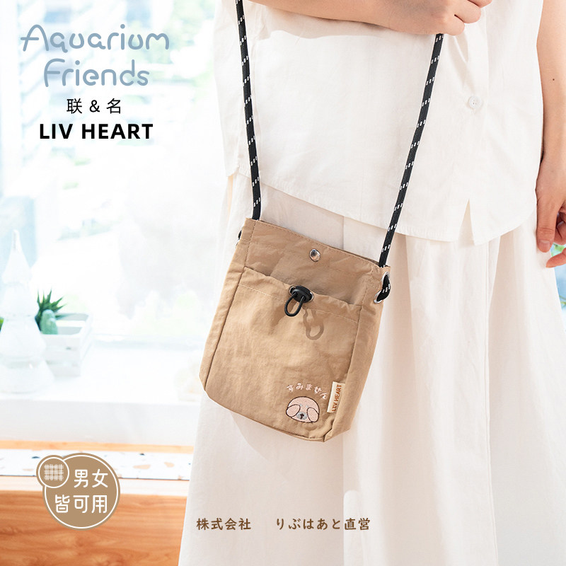 联名LIVHEART迷你手机包小猫抽绳小包单肩斜挎包学生通勤手提包女