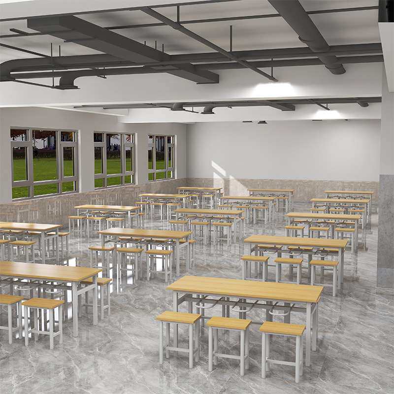 厂家 员工饭堂公司学生餐桌椅组合学校餐厅四人位食堂连体餐桌
