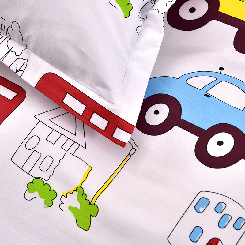 小汽车加密款床单被罩 100%全棉儿童卡通被单1.2米1.5 1.8m床